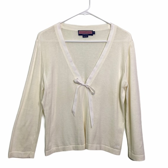 Vineyard Vines Sweaters - Vineyard Vines White Bow Tie Front Sweater